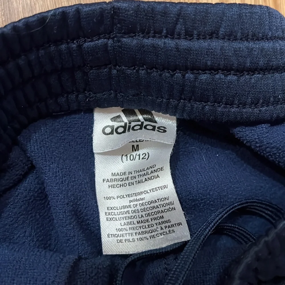 Adidas Boy’s Drawstring Joggers in Collegiate Navy Heather (M 10-12) - Picture 4 of 5